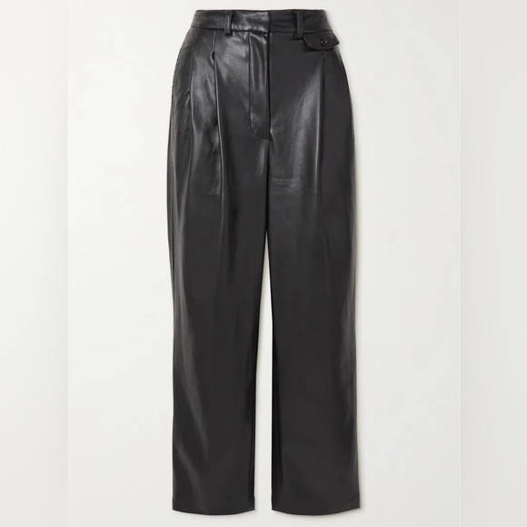 The Frankie Shop Pants - The Frankie Shop - Pernille Faux Leather Straight-leg Pants - Black - Medium